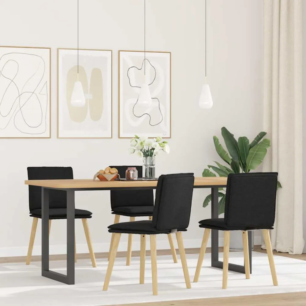 Eetkamerstoelen 4 st stof zwart vidaXL