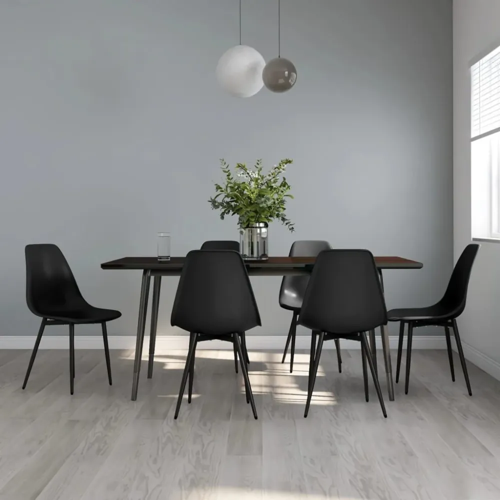 Eetkamerstoelen 6 st PP zwart vidaXL
