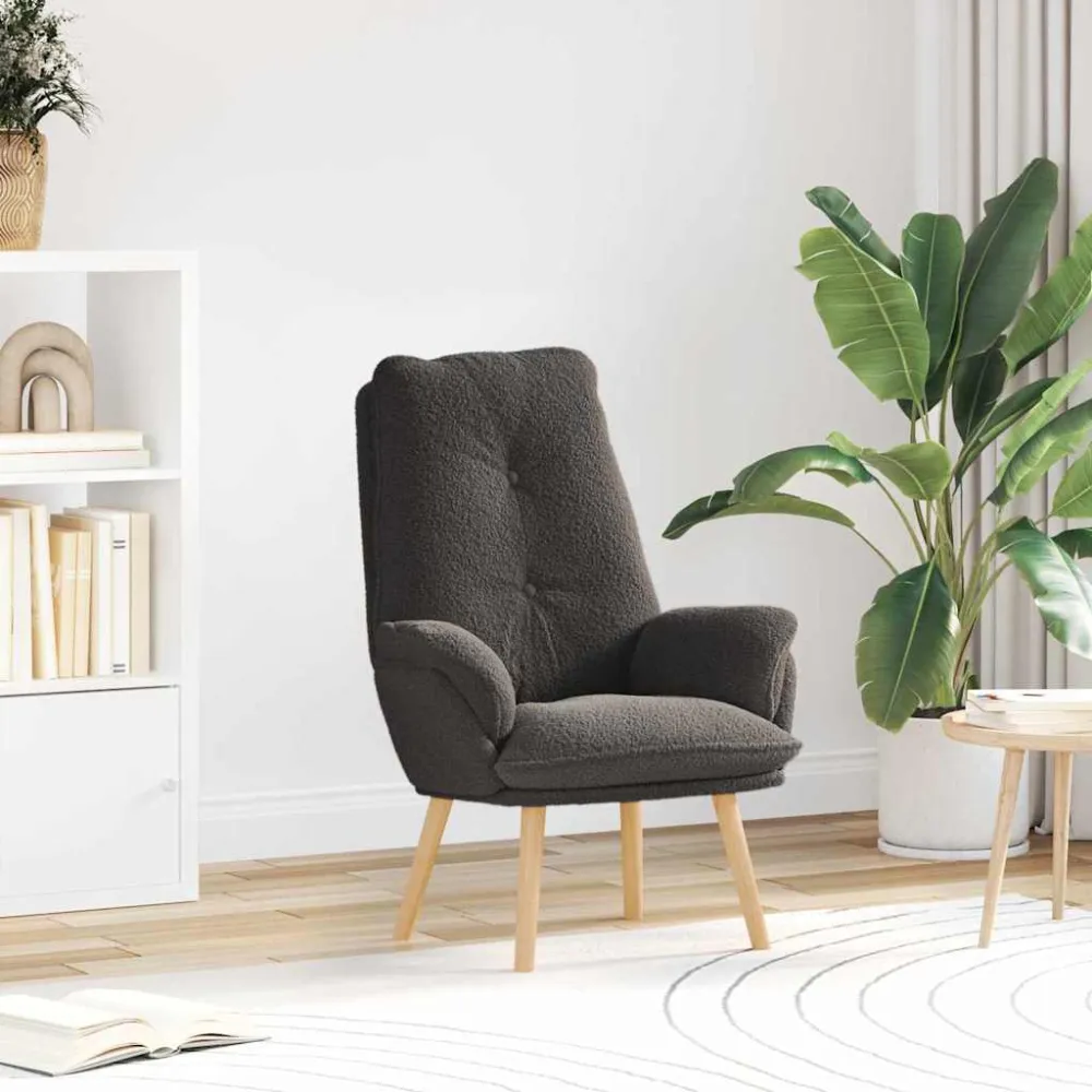 Fauteuil Donkergrijs 69 x 74 x 93 cm Sherpa Stof vidaXL