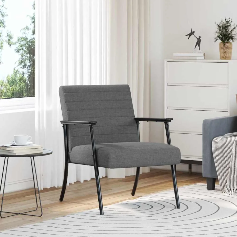 Fauteuil Donkergrijs 59 x 75 x 78 cm Stof vidaXL