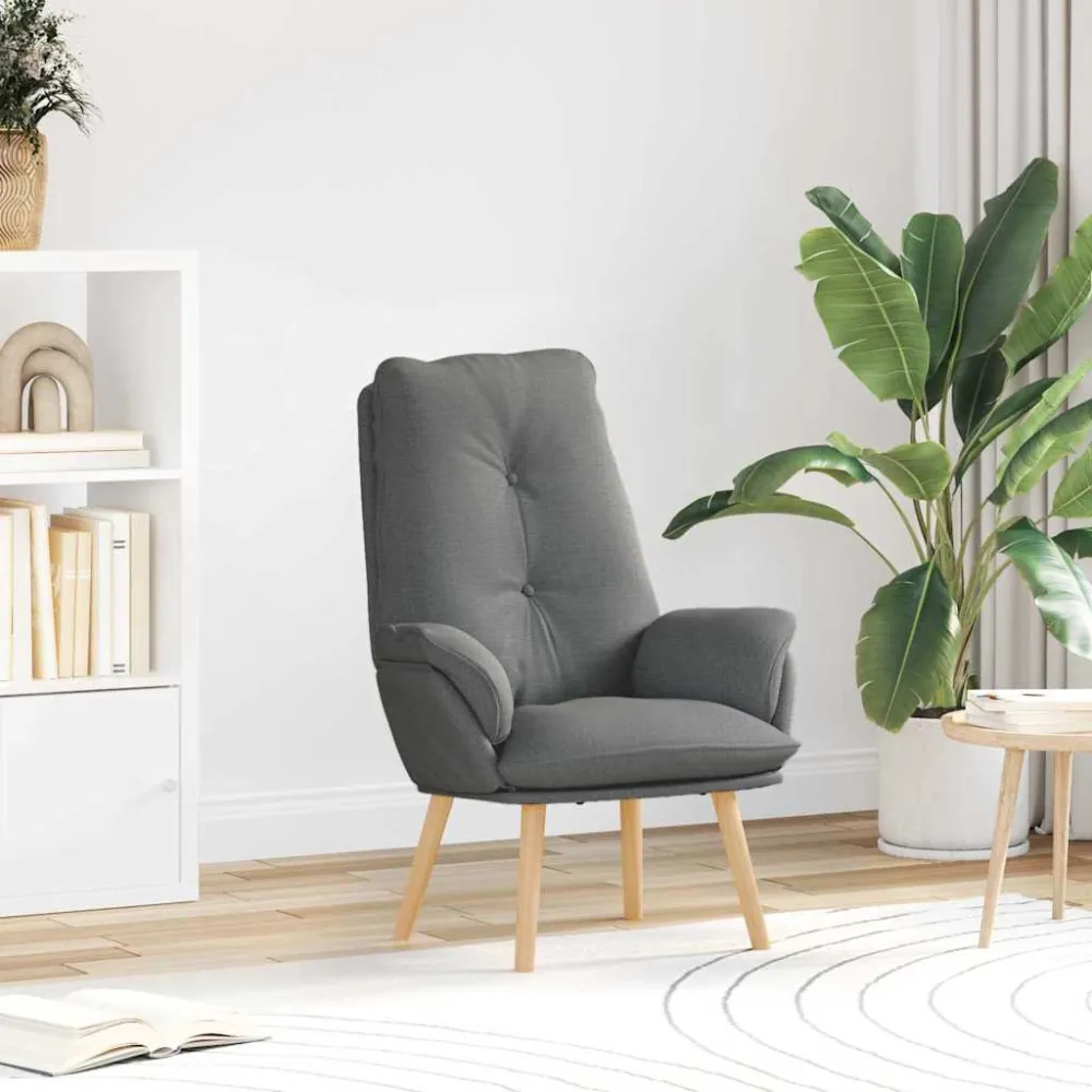 Fauteuil Donkergrijs 69 x 74 x 93 cm Stof en multiplex vidaXL