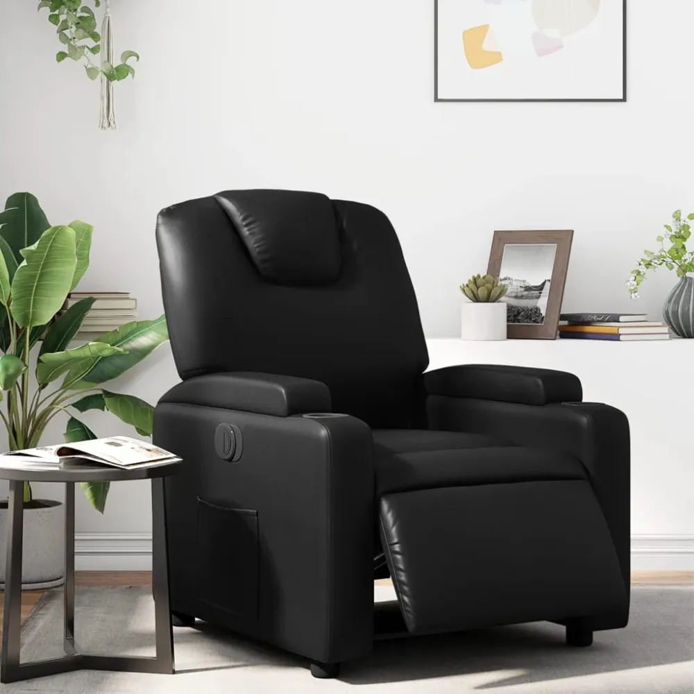 Fauteuil elektrisch verstelbaar kunstleer zwart vidaXL