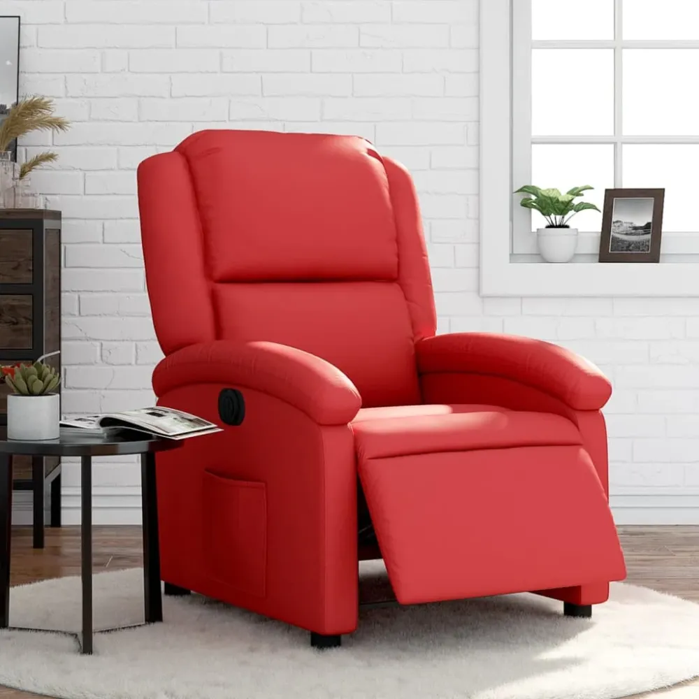 Fauteuil verstelbaar elektrisch kunstleer rood vidaXL