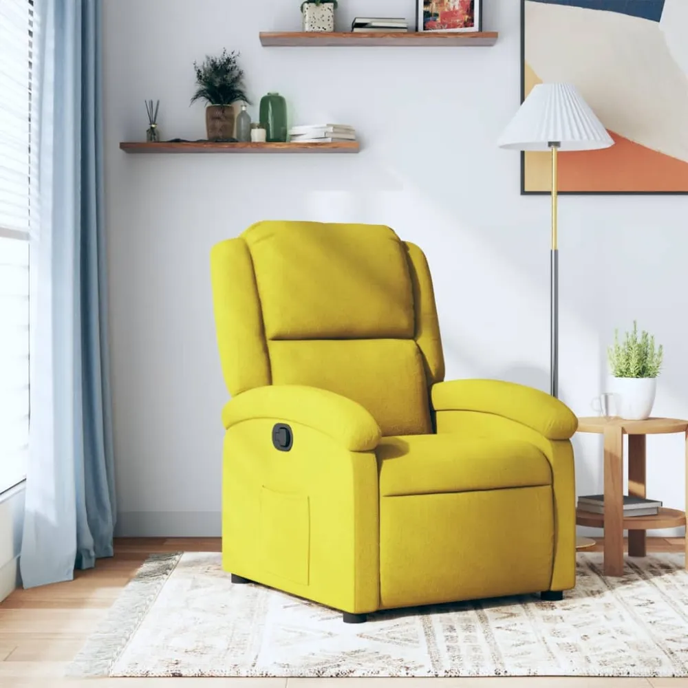 Fauteuil verstelbaar fluweel geel vidaXL