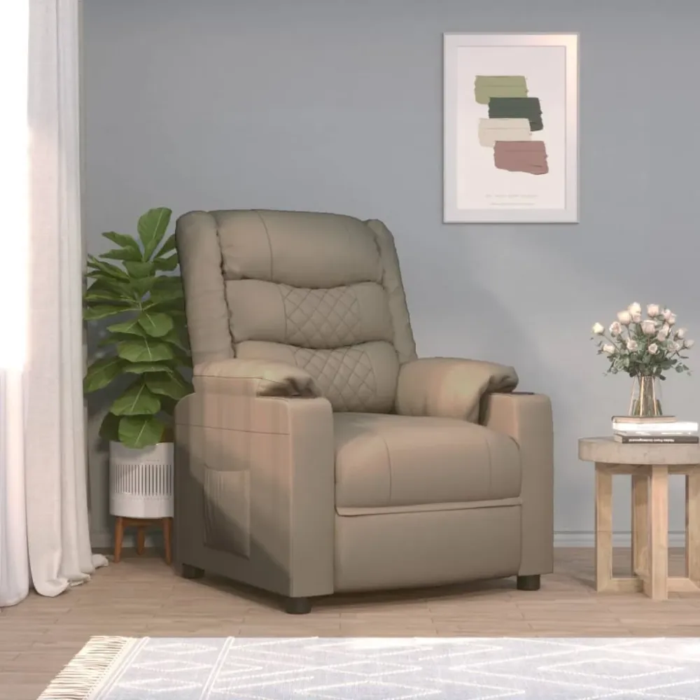 Fauteuil verstelbaar kunstleer cappuccinokleurig vidaXL