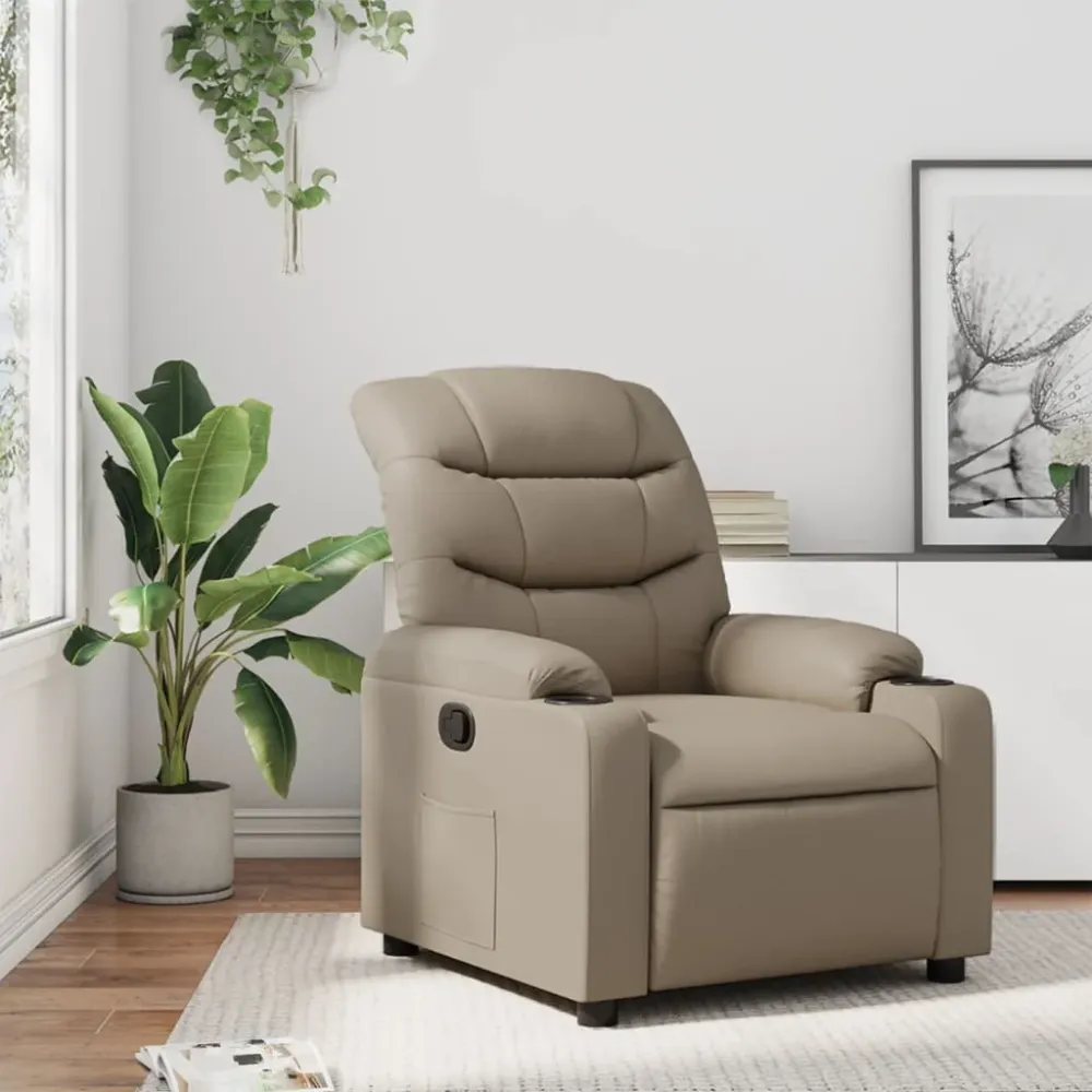 Fauteuil verstelbaar kunstleer cappuccinokleurig vidaXL