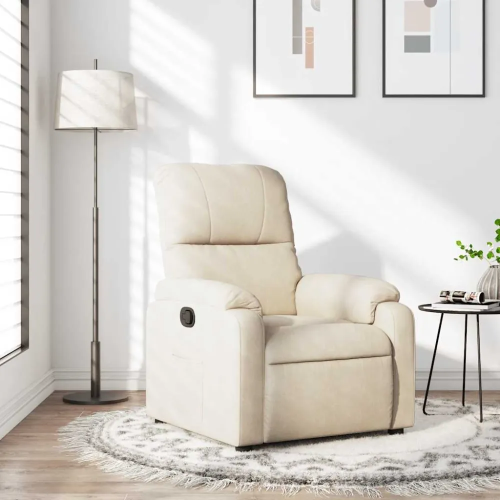 Fauteuil verstelbaar microvezelstof beige vidaXL