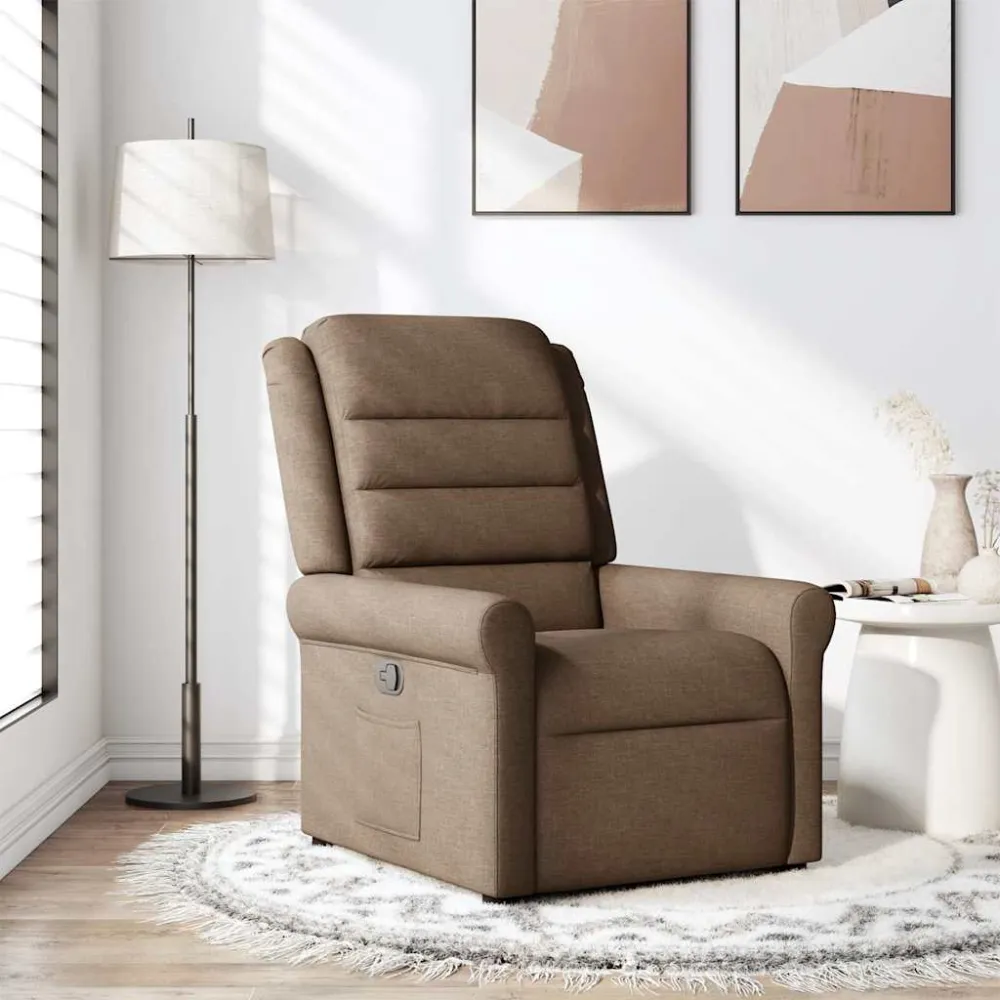 Fauteuil verstelbaar stof bruin vidaXL