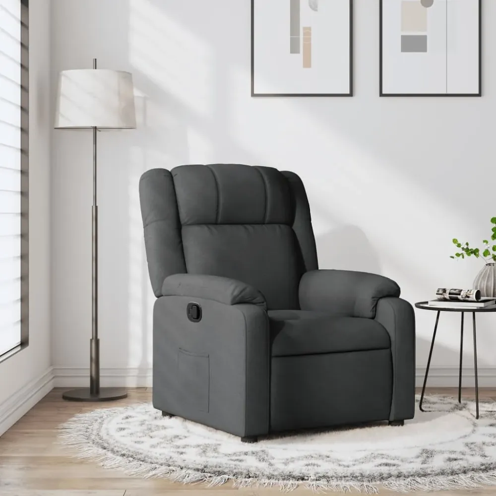 Fauteuil verstelbaar stof donkergrijs vidaXL