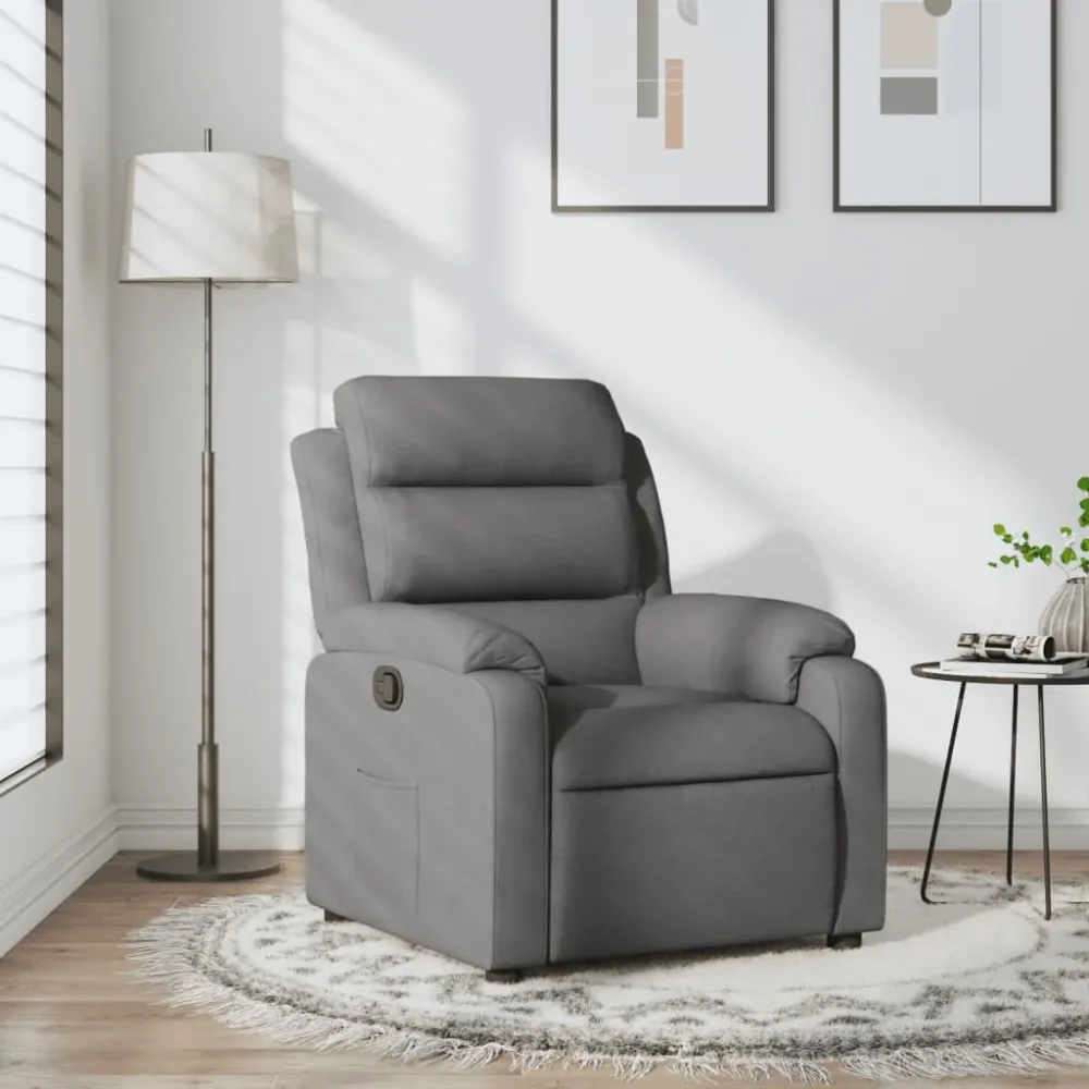 Fauteuil verstelbaar stof donkergrijs vidaXL