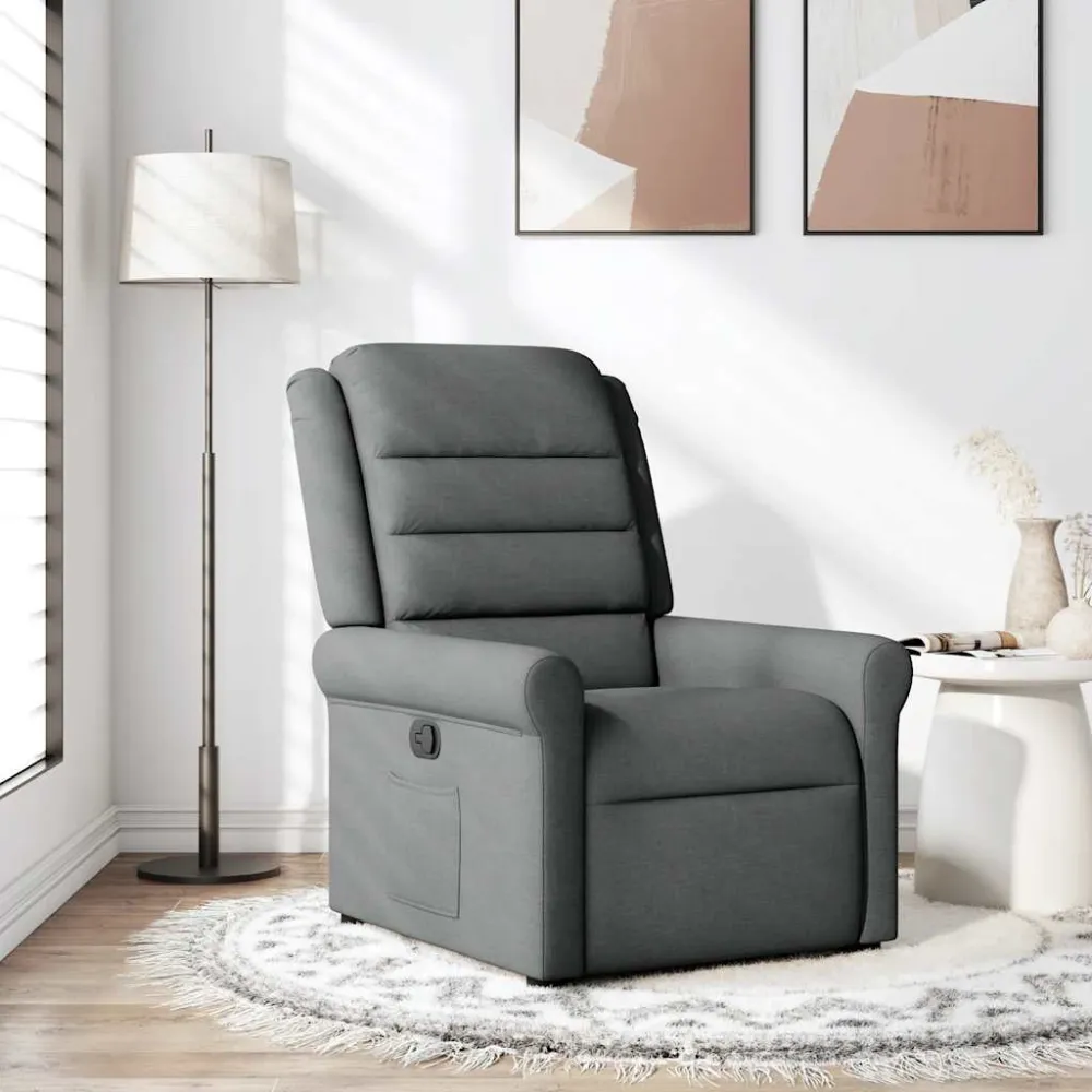 Fauteuil verstelbaar stof donkergrijs vidaXL