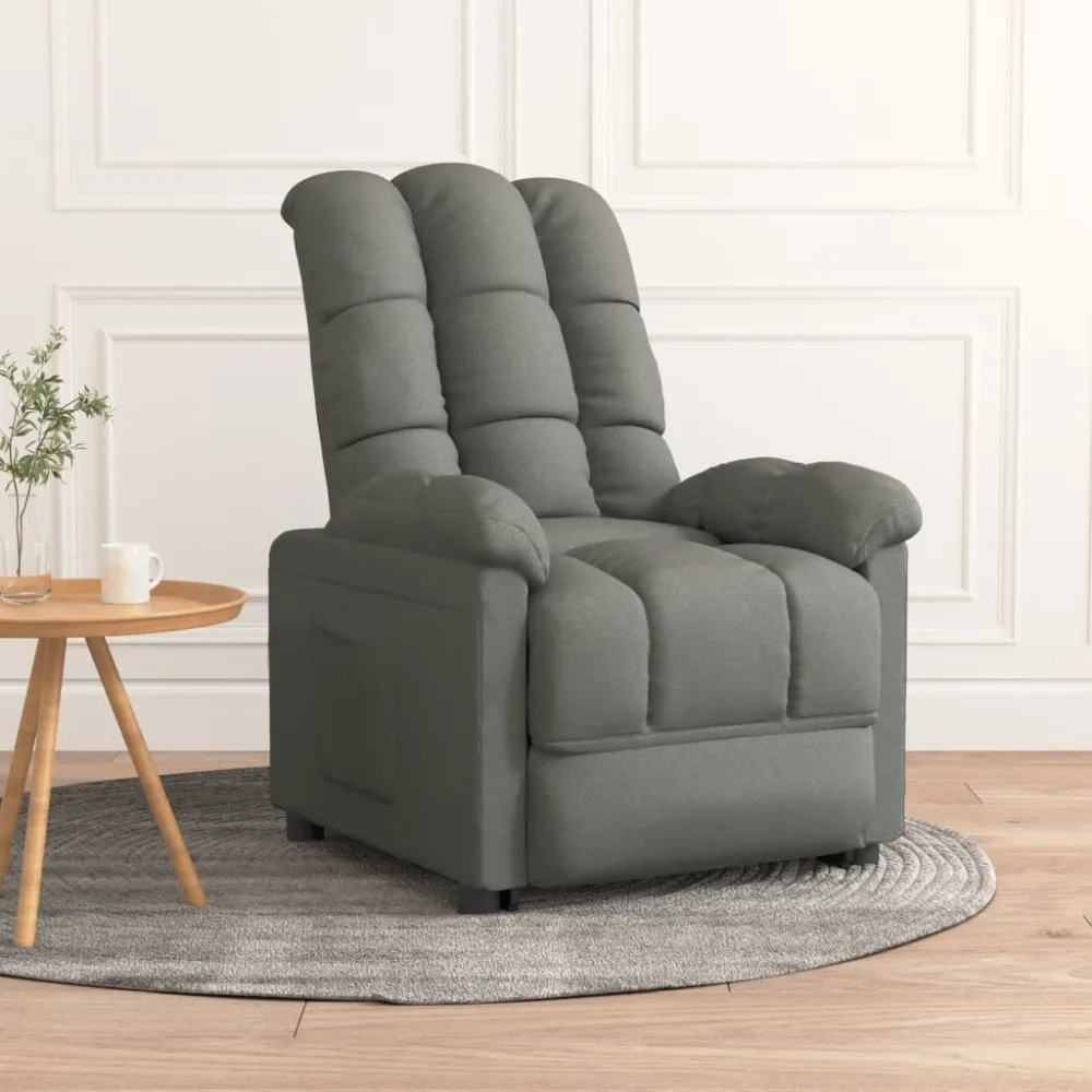Fauteuil verstelbaar stof donkergrijs vidaXL