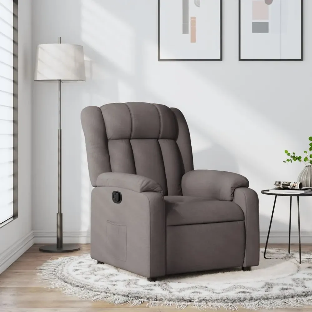 Fauteuil verstelbaar stof taupe vidaXL