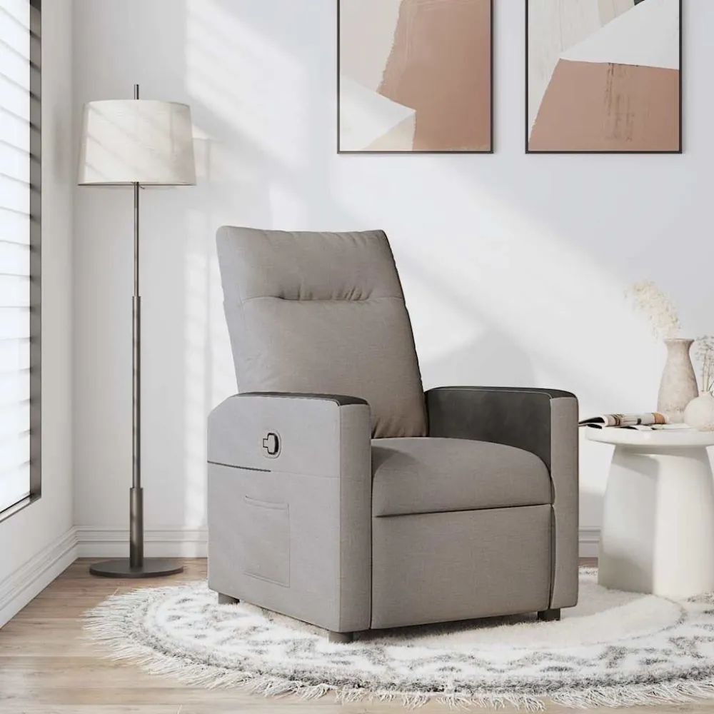 Fauteuil verstelbaar stof taupe vidaXL