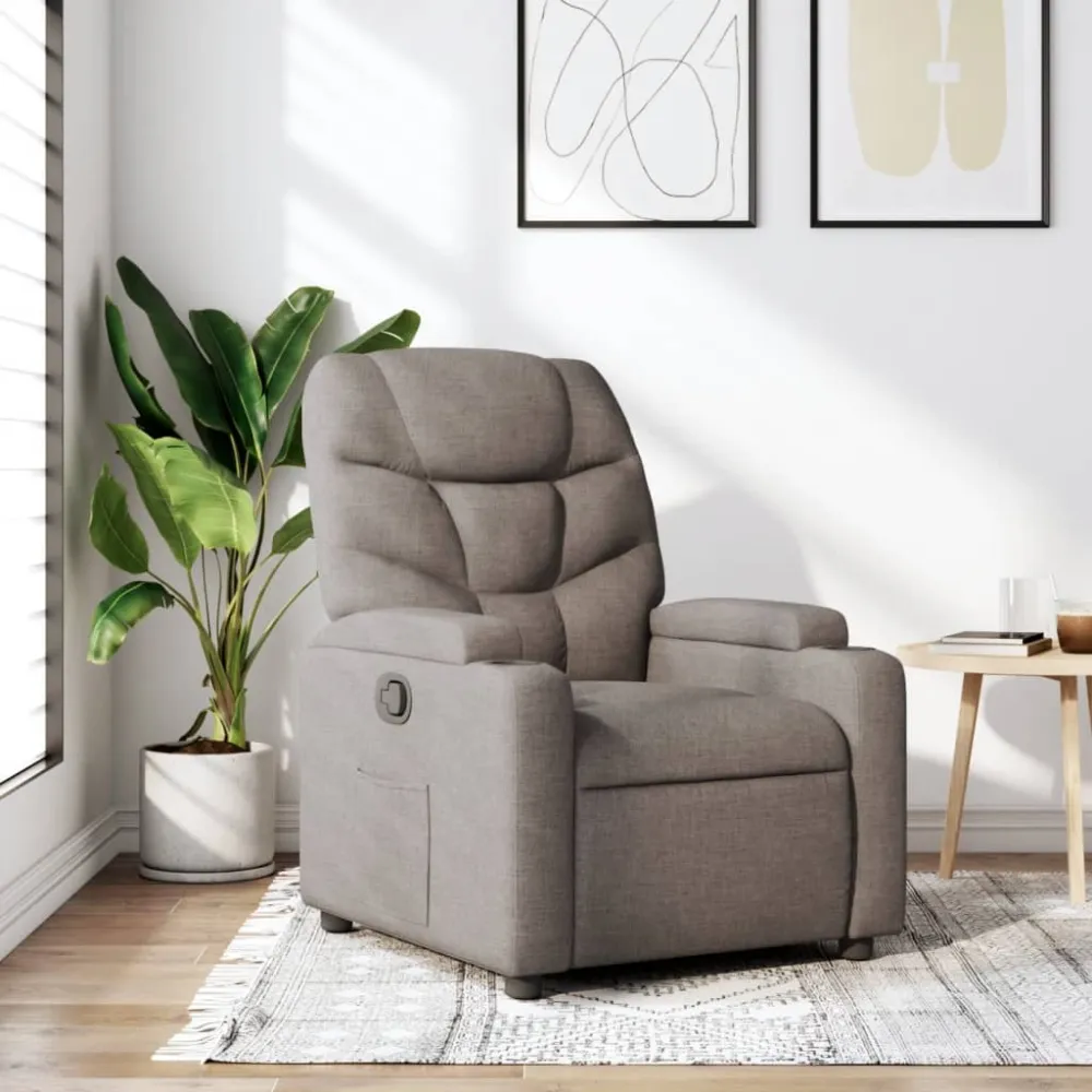 Fauteuil verstelbaar stof taupe vidaXL