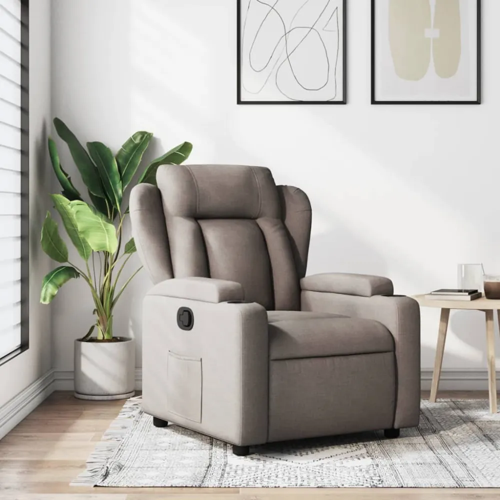 Fauteuil verstelbaar stof taupe vidaXL
