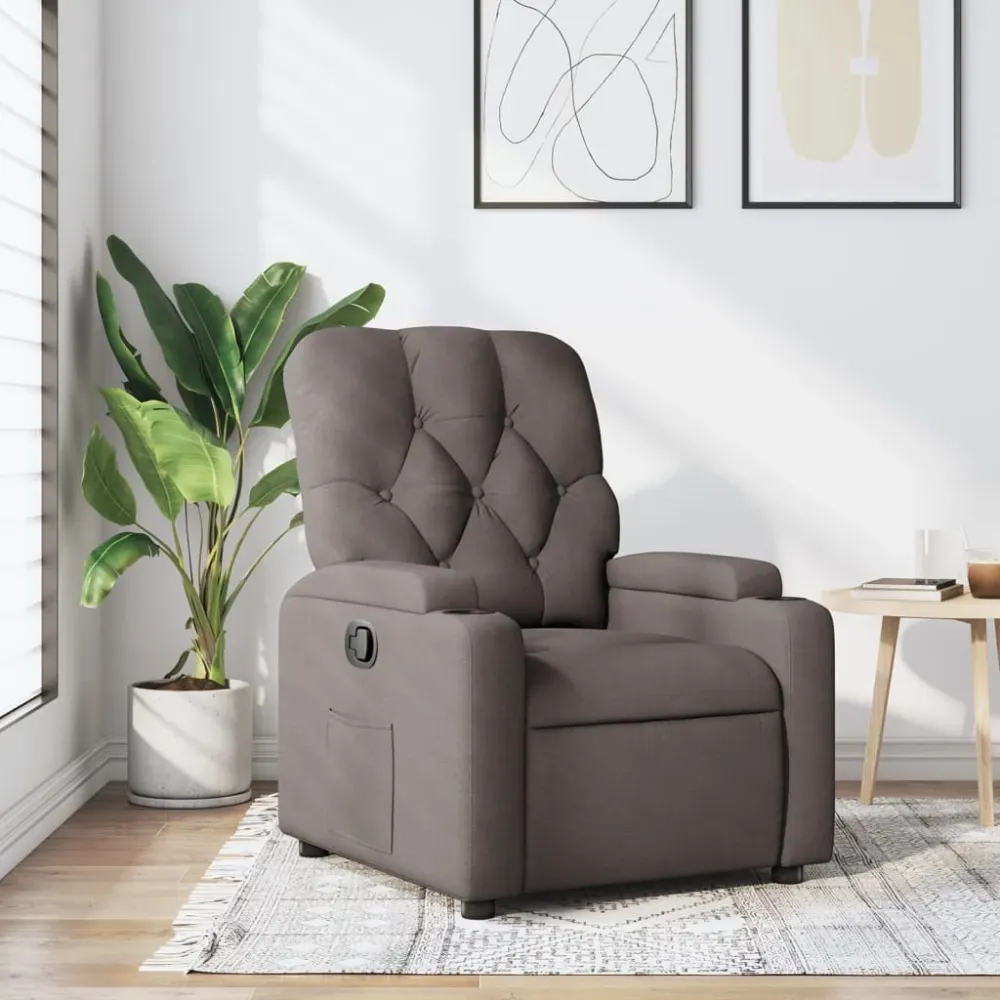 Fauteuil verstelbaar stof taupe vidaXL