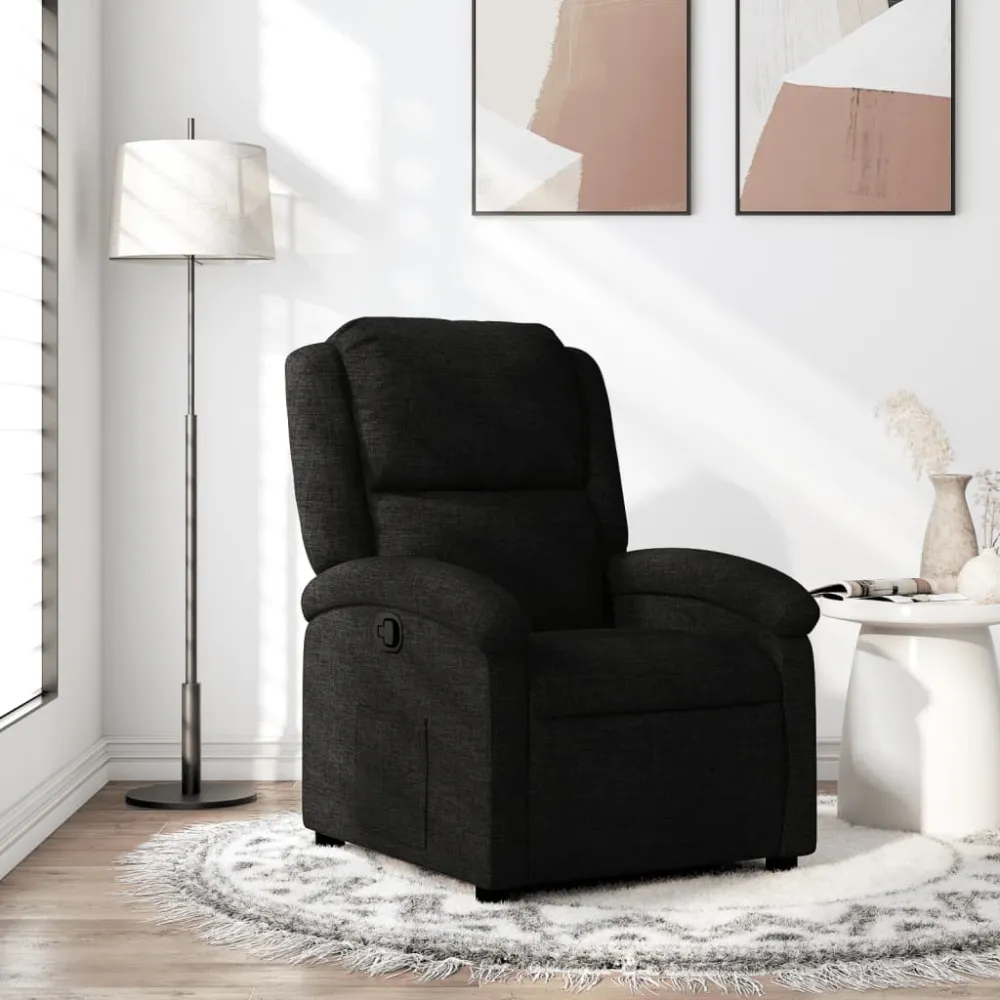 Fauteuil verstelbaar stof zwart vidaXL