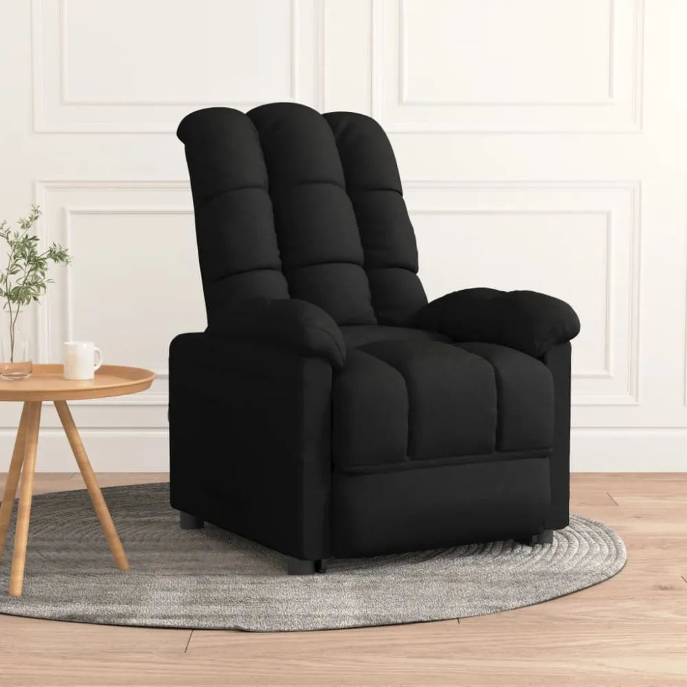Fauteuil verstelbaar stof zwart vidaXL