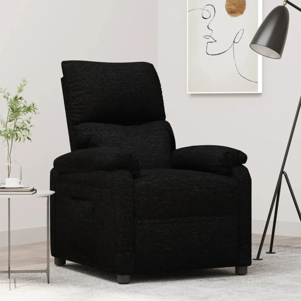 Fauteuil verstelbaar stof zwart vidaXL