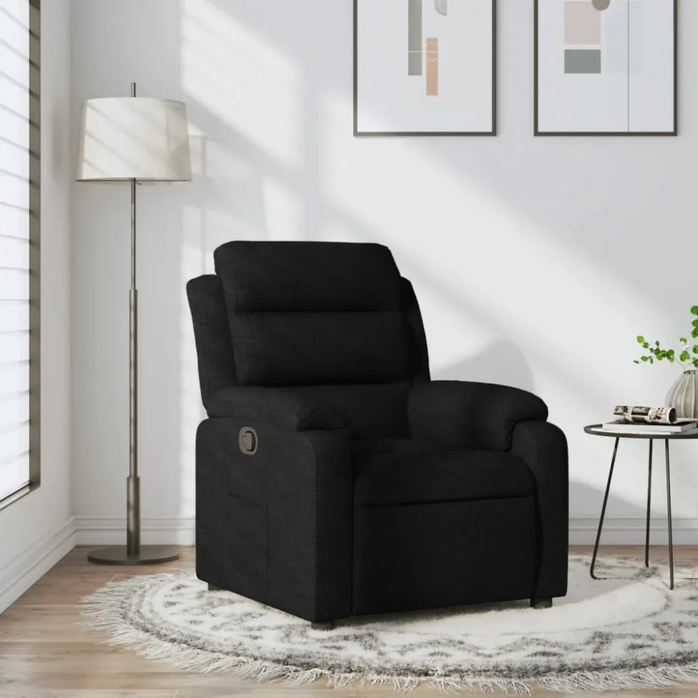 Fauteuil verstelbaar stof zwart vidaXL