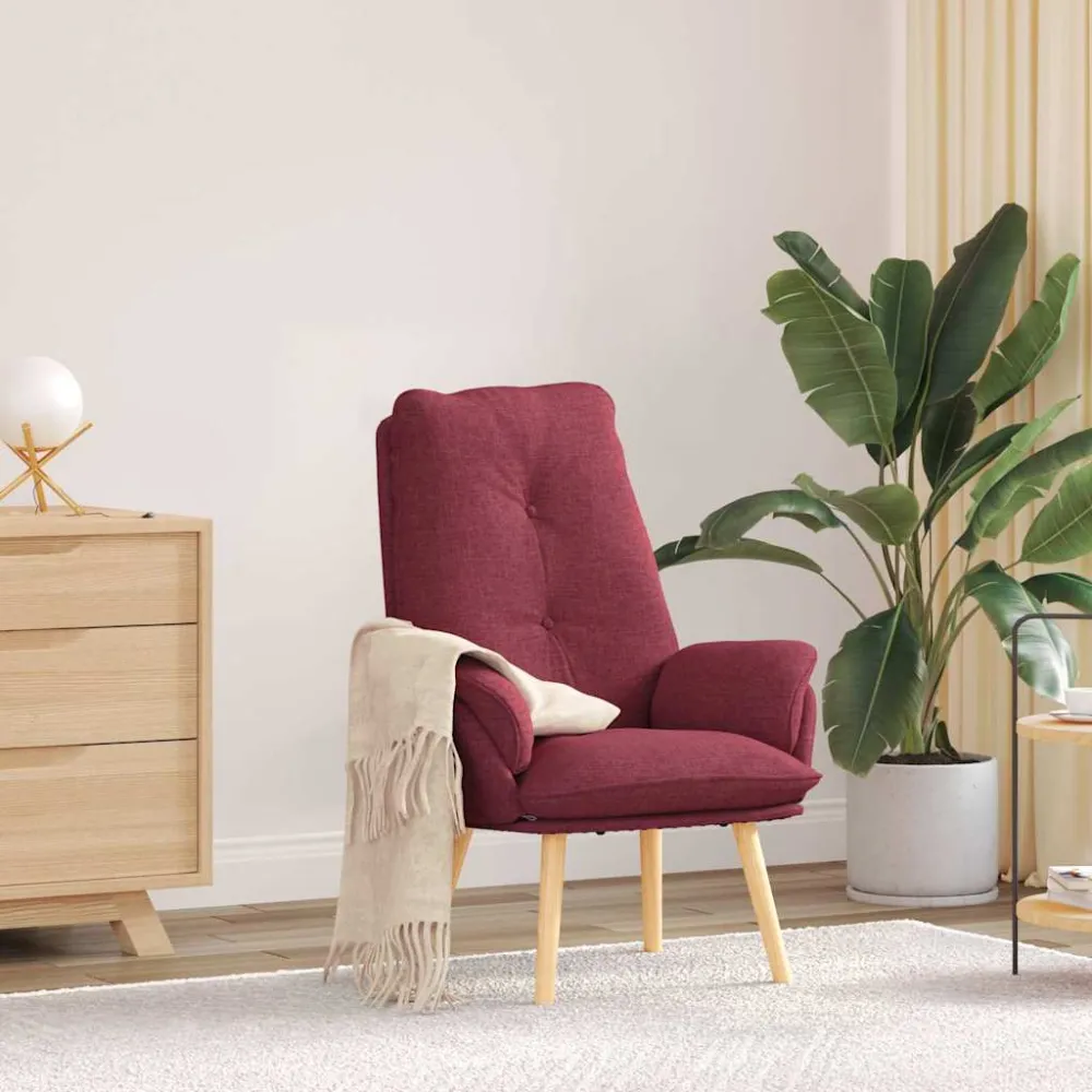 Fauteuil Wijnrood 69 x 74 x 93 cm Stof en multiplex vidaXL