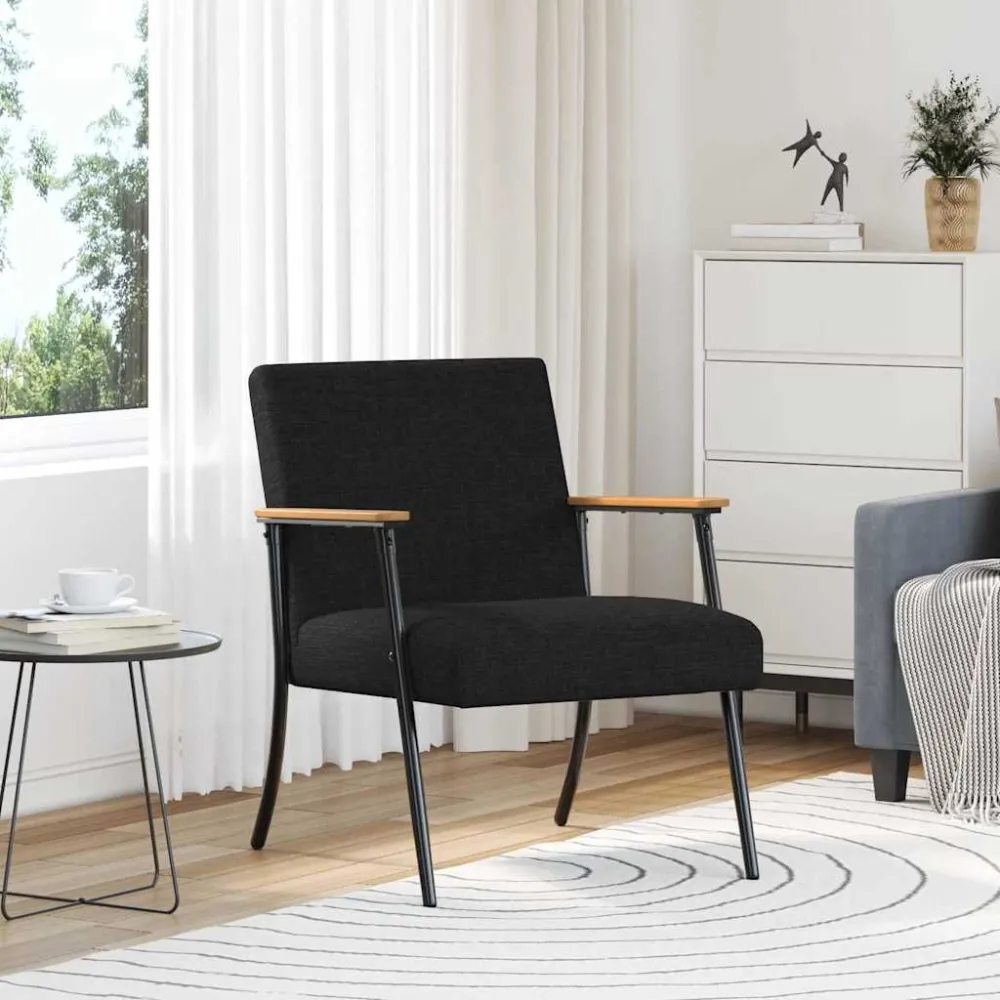 Fauteuil Zwart Stof vidaXL