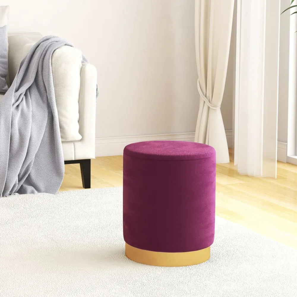 Hocker met opbergruimte rond fluweel 31 x 37 cm paars vidaXL