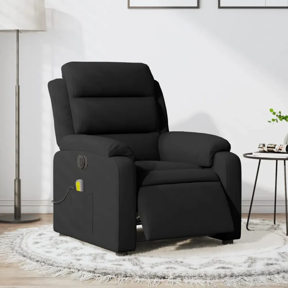 Massagestoel elektrisch verstelbaar fluweel zwart vidaXL