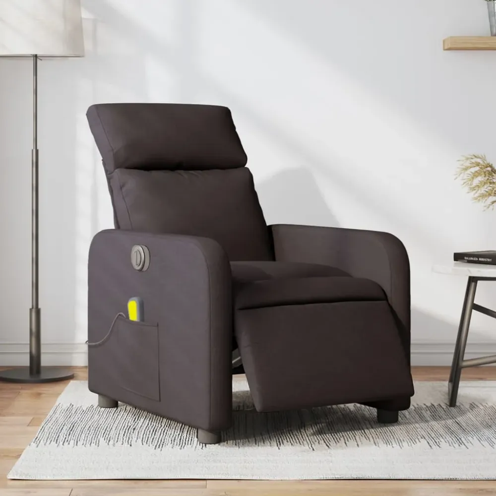 Massagestoel elektrisch verstelbaar stof donkerbruin vidaXL