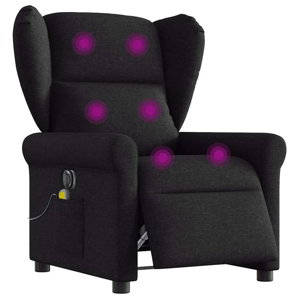 Massagestoel elektrisch verstelbaar stof zwart vidaXL