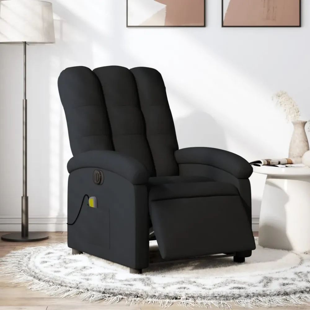 Massagestoel elektrisch verstelbaar stof zwart vidaXL