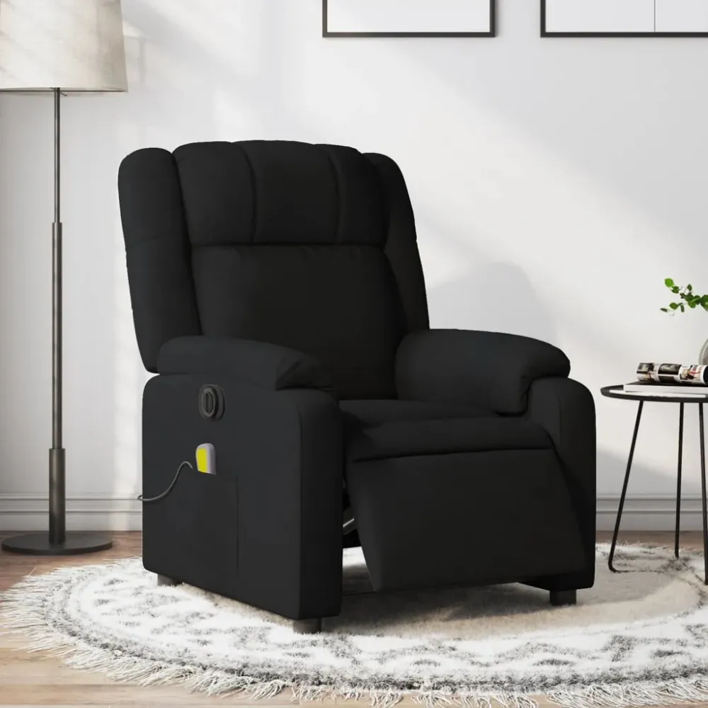 Massagestoel elektrisch verstelbaar stof zwart vidaXL