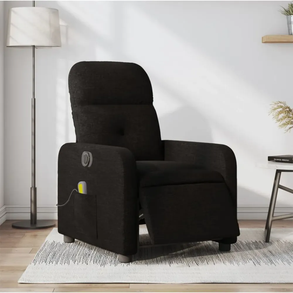 Massagestoel elektrisch verstelbaar stof zwart vidaXL