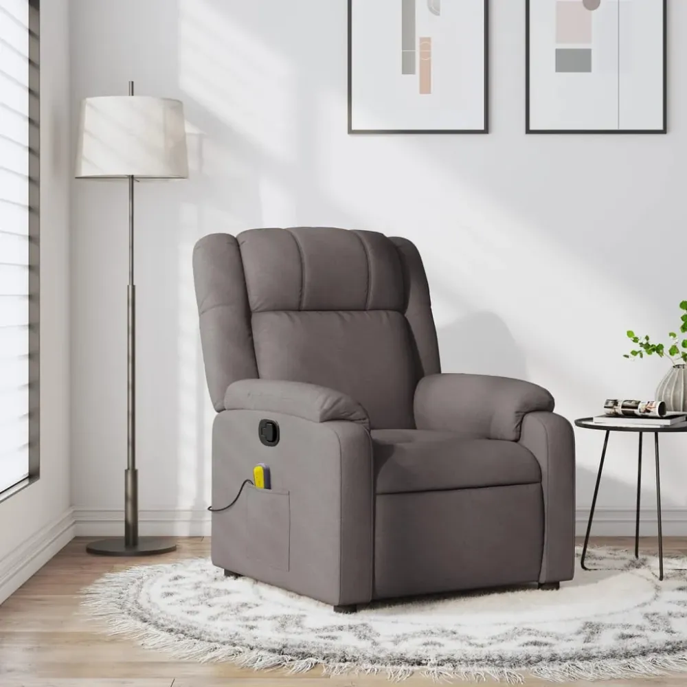 Massagestoel verstelbaar stof taupe vidaXL