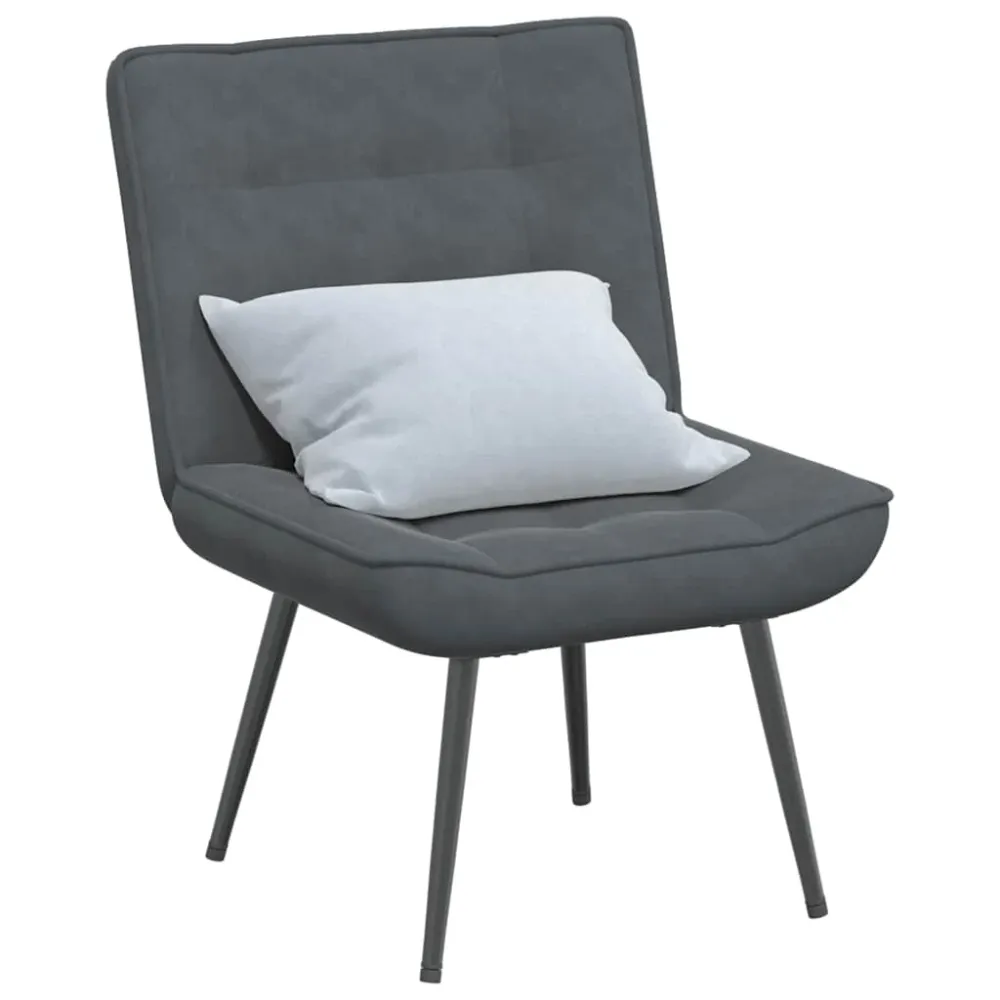 Relaxstoel 64x74x84 cm fluweel donkergrijs vidaXL