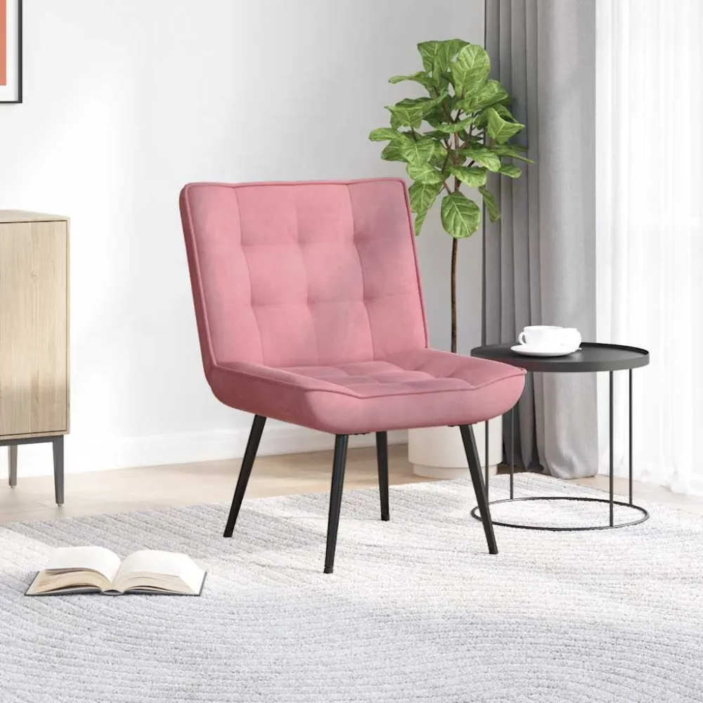 Relaxstoel 64x74x84 cm fluweel roze vidaXL