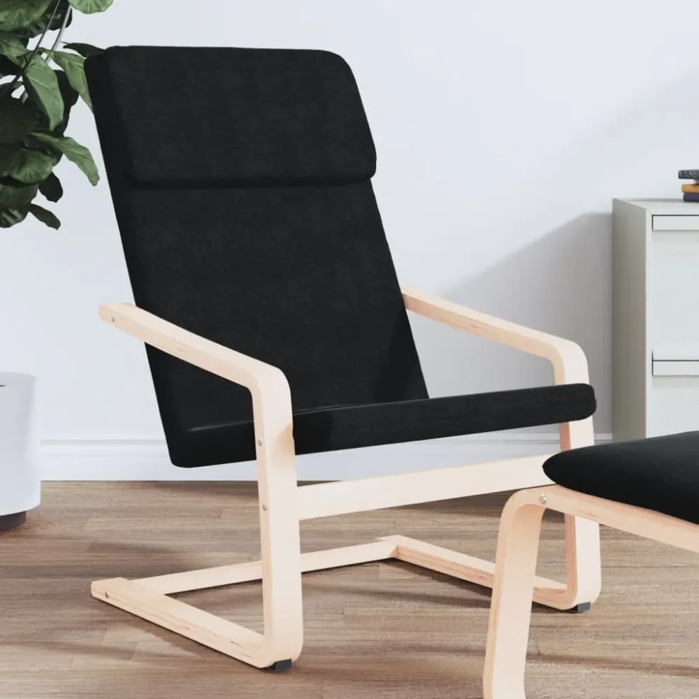 Relaxstoel stof zwart vidaXL