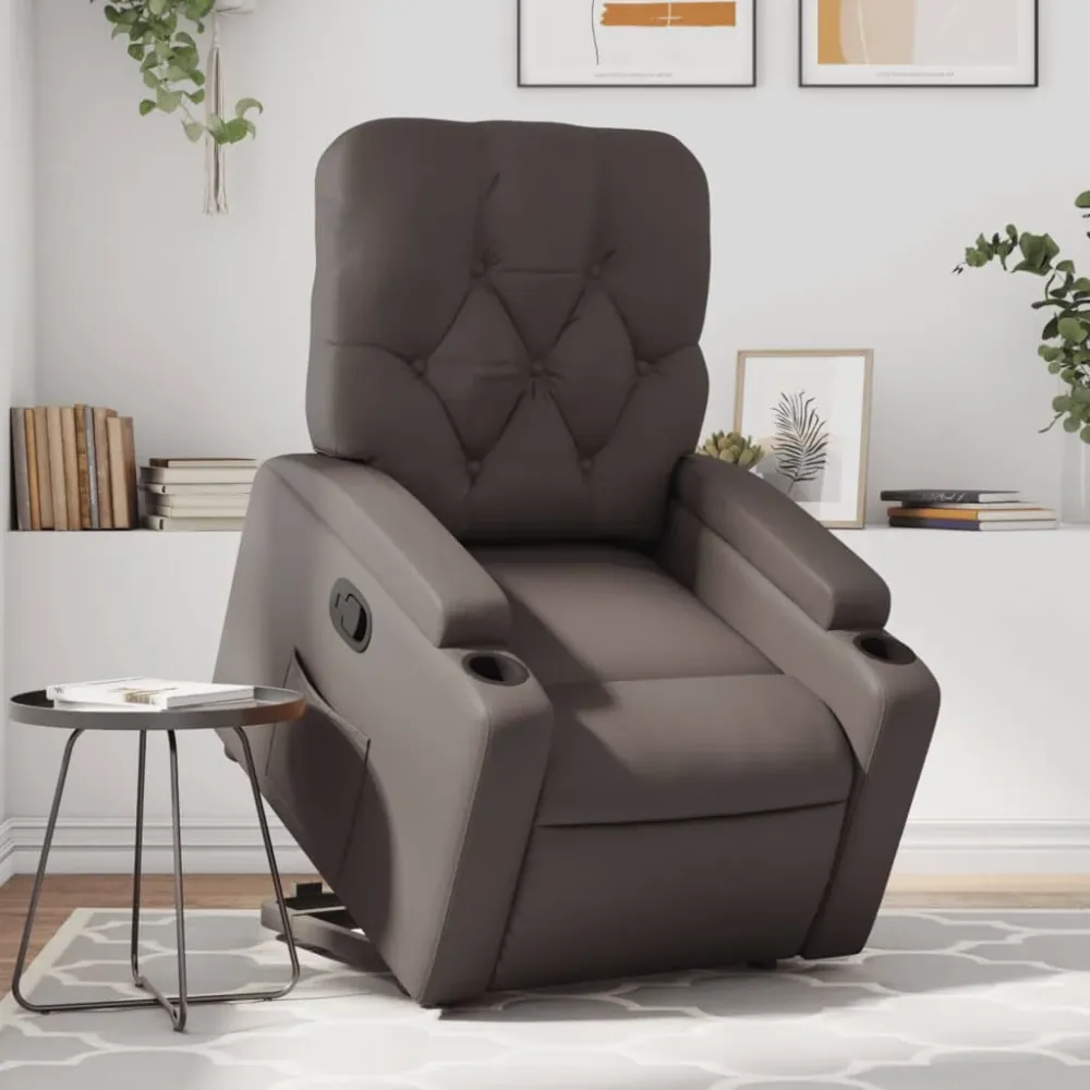 Sta-op-fauteuil verstelbaar kunstleer bruin vidaXL