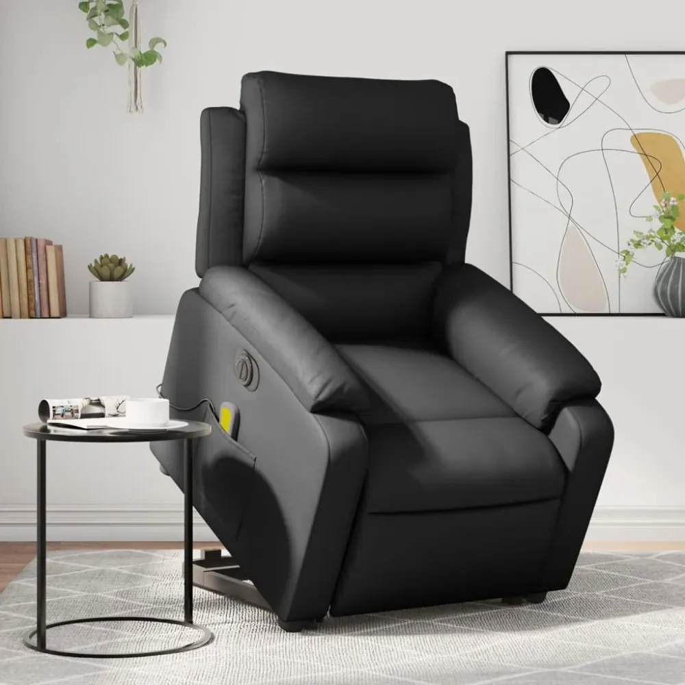 Sta-op-massagestoel elektrisch kunstleer zwart vidaXL