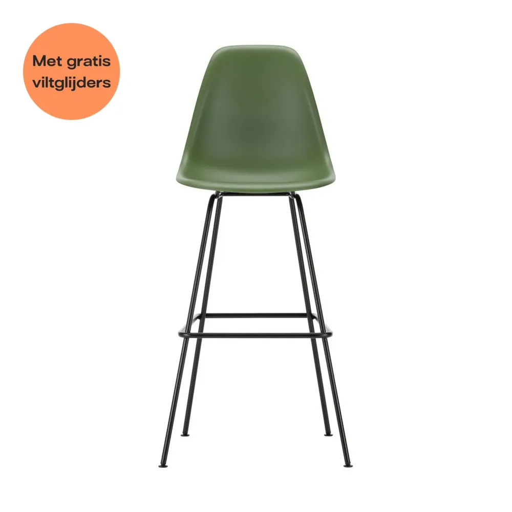 Vitra Eames barkruk H80 Forest zwart gepoedercoat