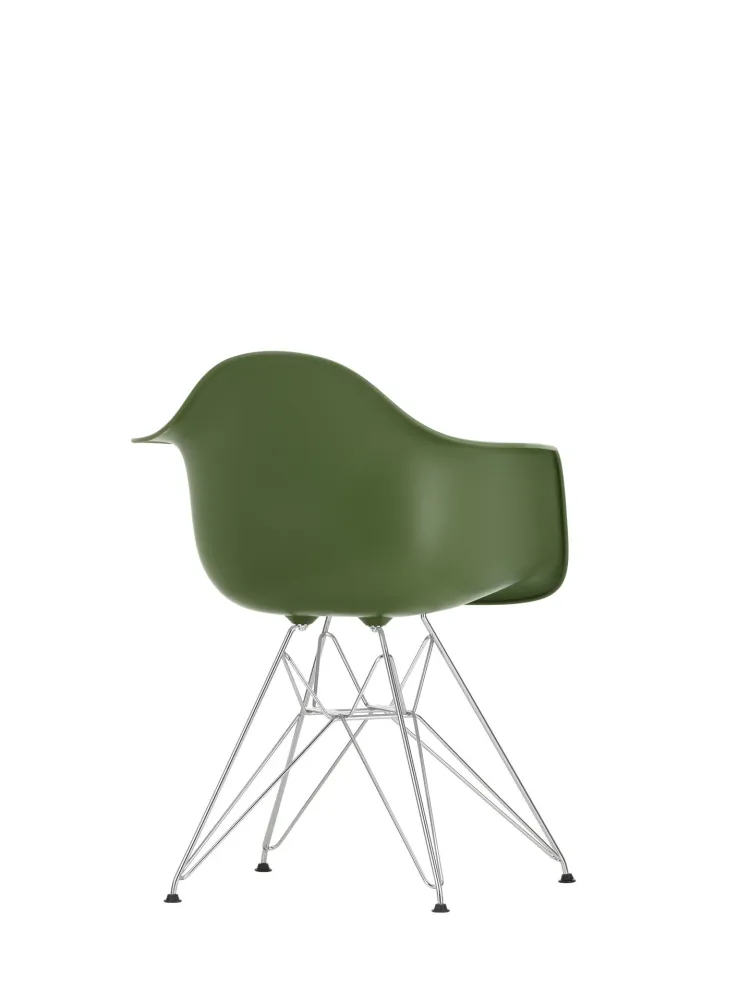 Vitra Eames DAR eetkamerstoel met arm Forest verchroomd