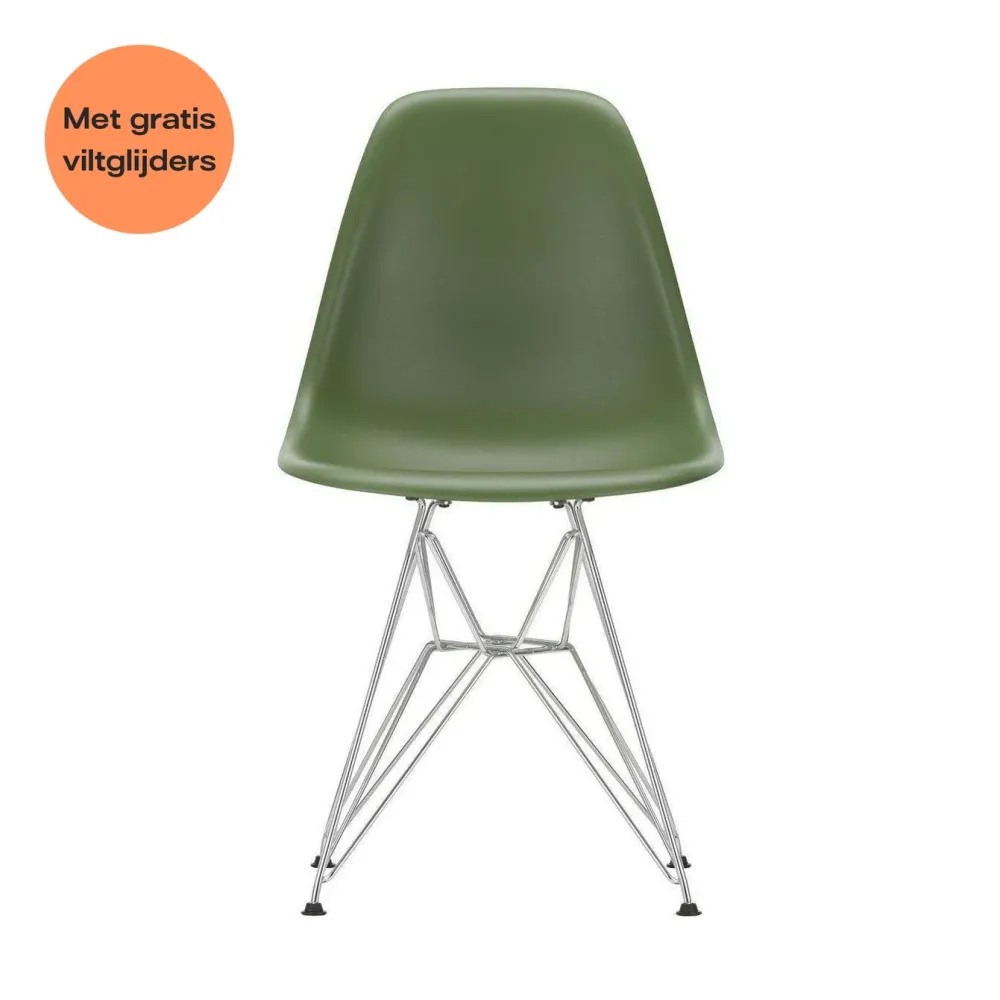 Vitra Eames DSR eetkamerstoel Forest verchroomd