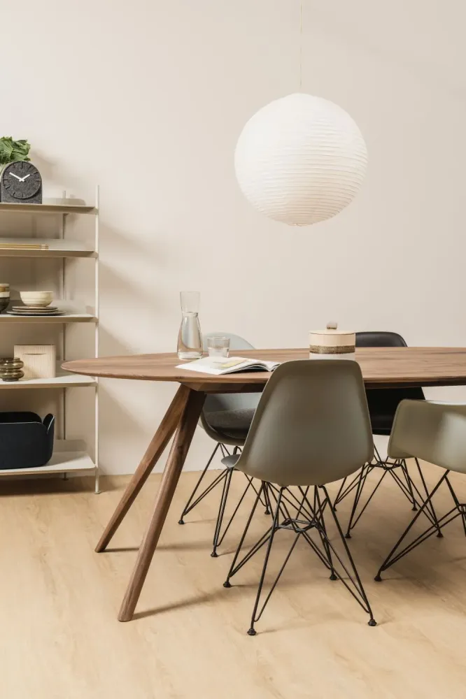 Vitra Eames DSR eetkamerstoel Poppy Red verchroomd
