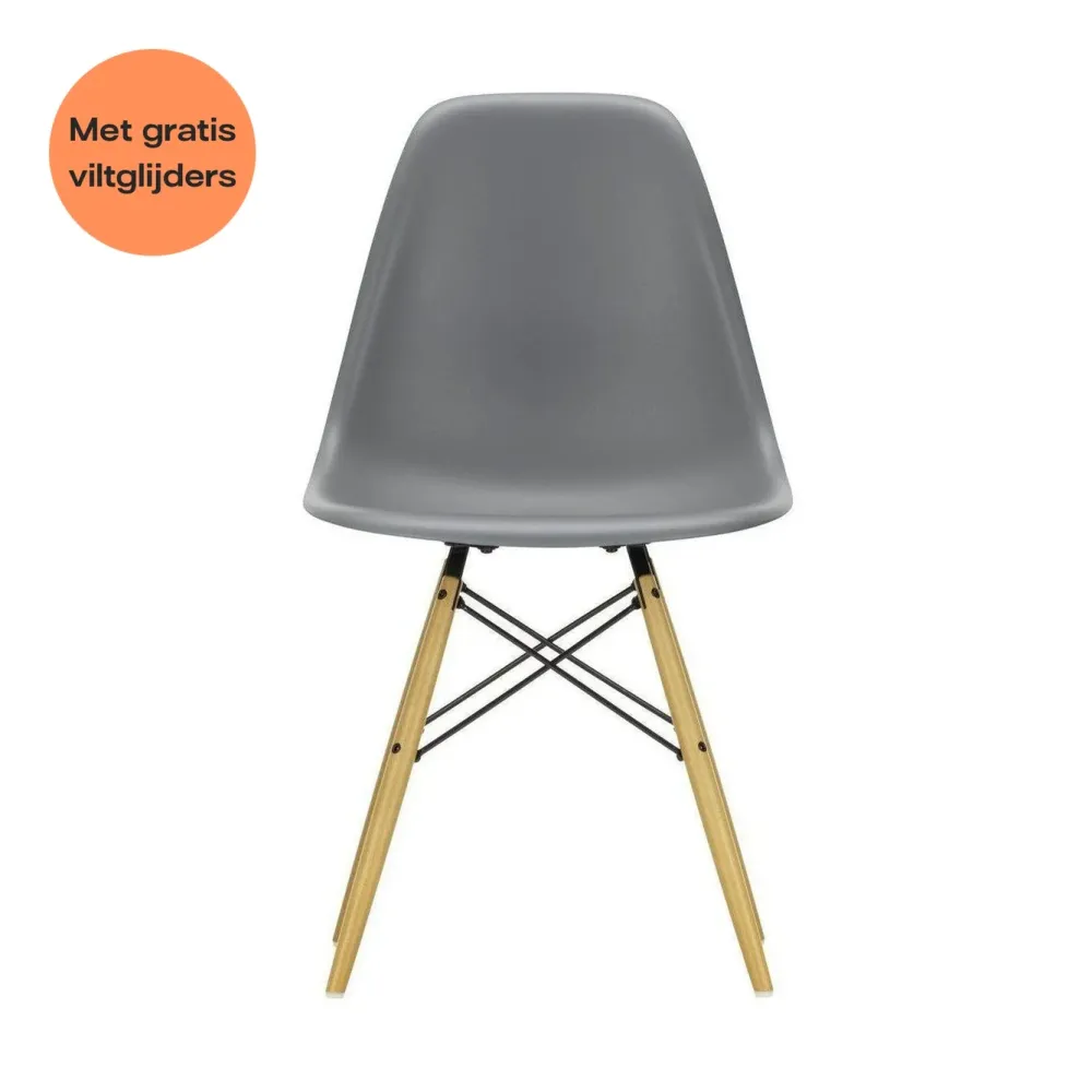 Vitra Eames DSW eetkamerstoel Granite Grey esdoorn
