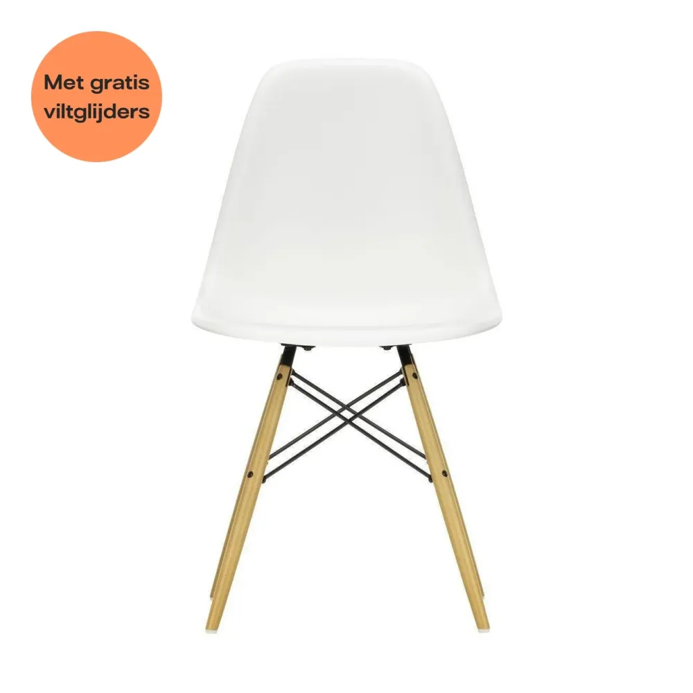 Vitra Eames DSW eetkamerstoel White esdoorn