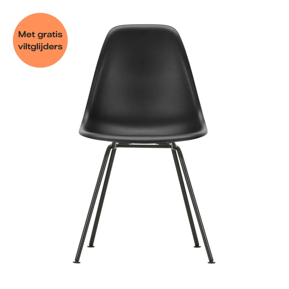 Vitra Eames DSX eetkamerstoel Deep Black zwart gepoedercoat