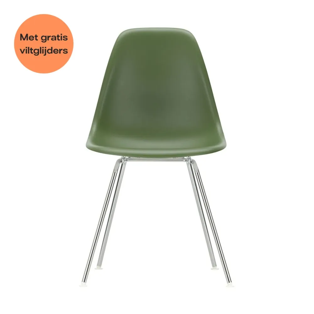 Vitra Eames DSX eetkamerstoel Forest verchroomd