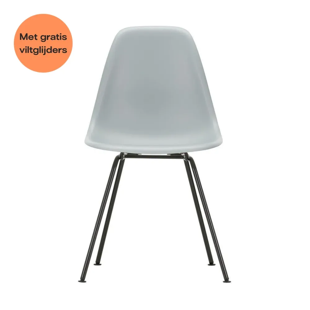 Vitra Eames DSX eetkamerstoel Light Grey zwart gepoedercoat