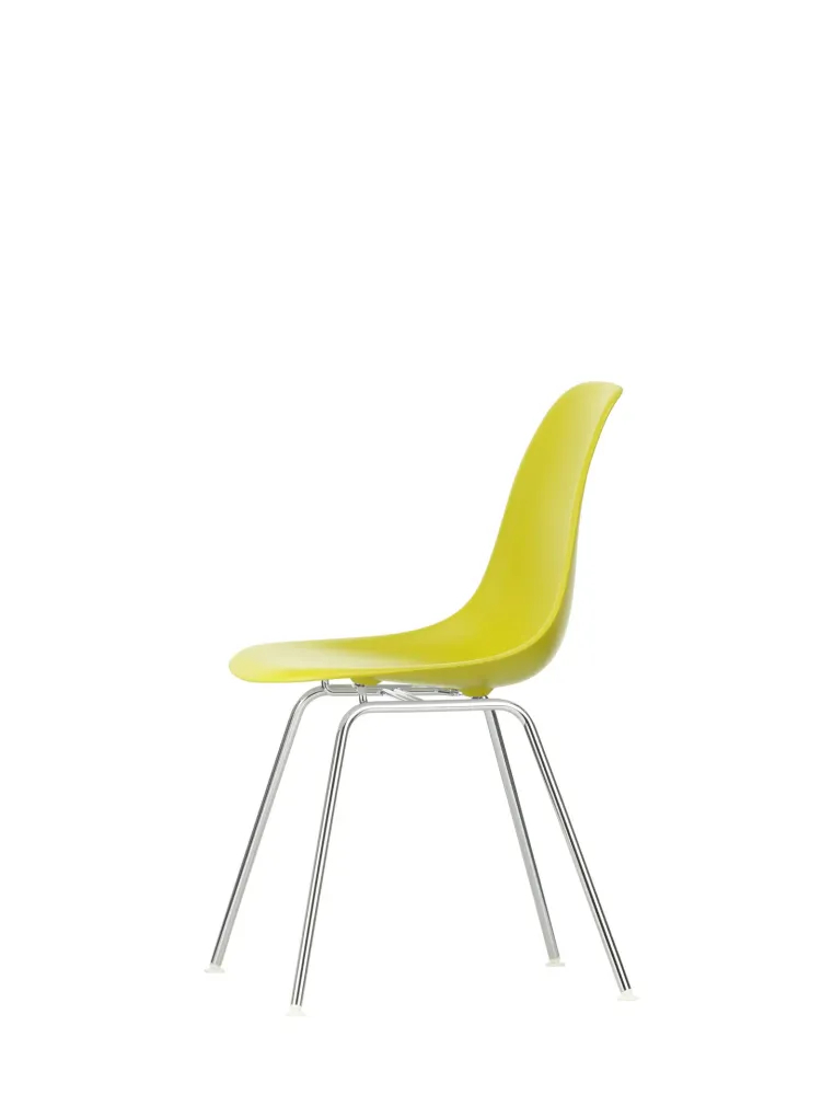 Vitra Eames DSX eetkamerstoel Mustard verchroomd